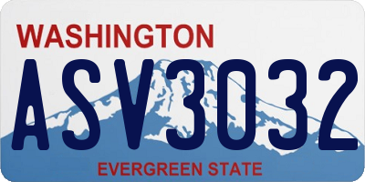 WA license plate ASV3032