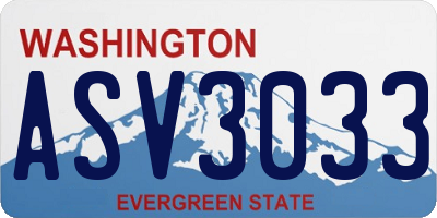 WA license plate ASV3033
