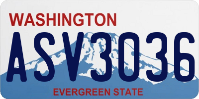 WA license plate ASV3036