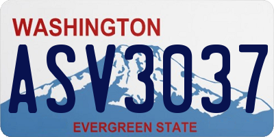 WA license plate ASV3037