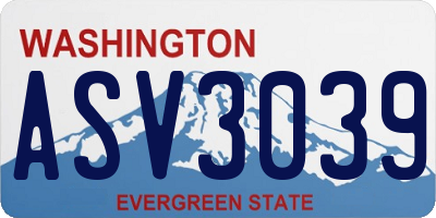 WA license plate ASV3039