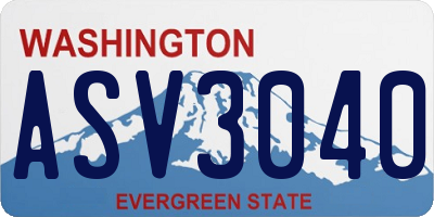 WA license plate ASV3040