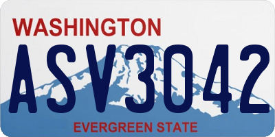 WA license plate ASV3042