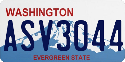 WA license plate ASV3044