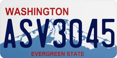 WA license plate ASV3045