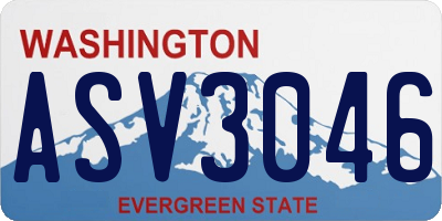 WA license plate ASV3046