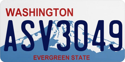 WA license plate ASV3049