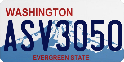 WA license plate ASV3050