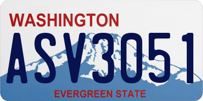 WA license plate ASV3051