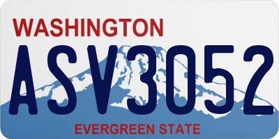 WA license plate ASV3052
