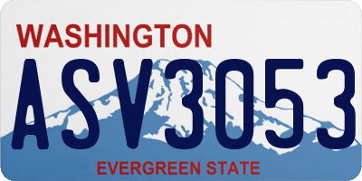 WA license plate ASV3053