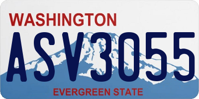 WA license plate ASV3055