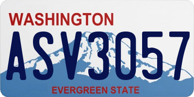 WA license plate ASV3057