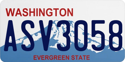 WA license plate ASV3058