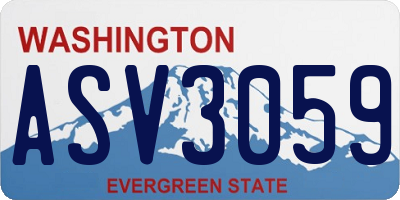 WA license plate ASV3059