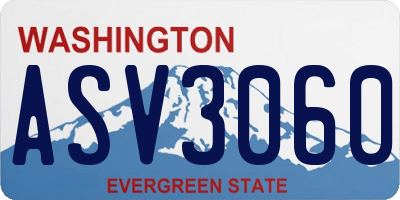 WA license plate ASV3060