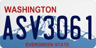 WA license plate ASV3061