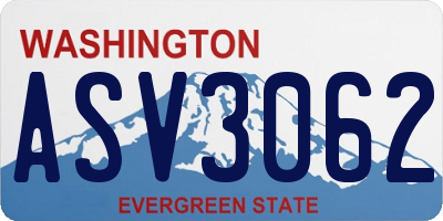 WA license plate ASV3062