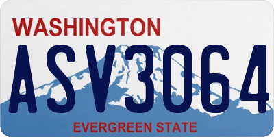 WA license plate ASV3064