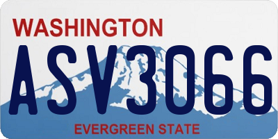WA license plate ASV3066