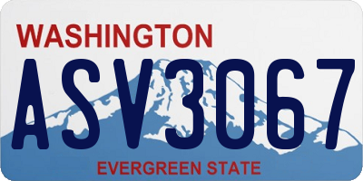 WA license plate ASV3067