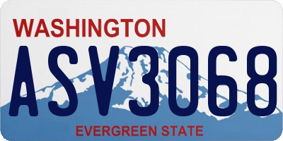 WA license plate ASV3068