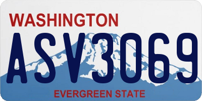 WA license plate ASV3069