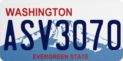 WA license plate ASV3070
