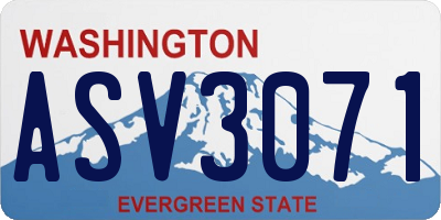WA license plate ASV3071