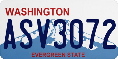 WA license plate ASV3072