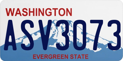 WA license plate ASV3073