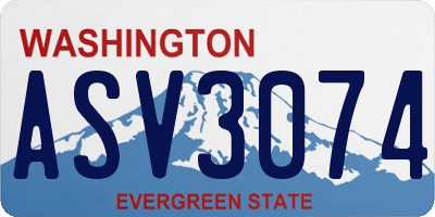 WA license plate ASV3074