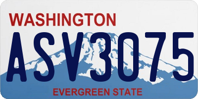 WA license plate ASV3075