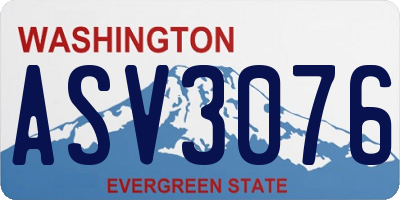 WA license plate ASV3076
