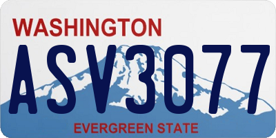 WA license plate ASV3077