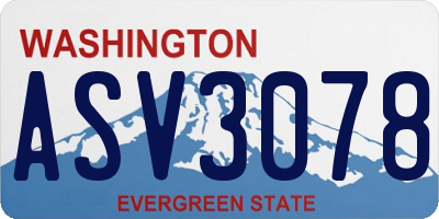 WA license plate ASV3078