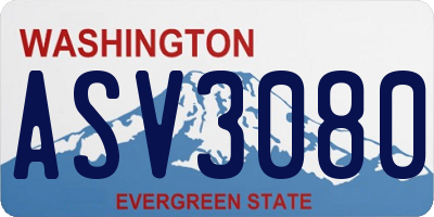 WA license plate ASV3080