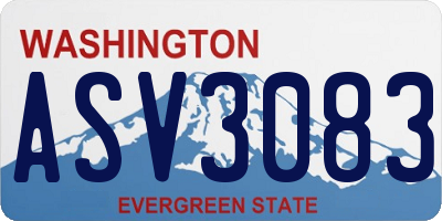 WA license plate ASV3083