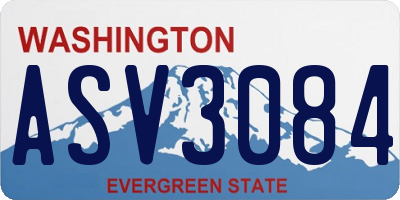 WA license plate ASV3084
