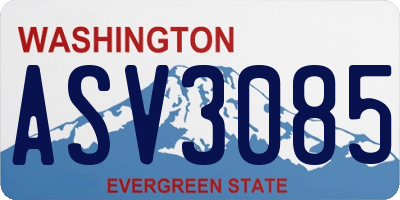 WA license plate ASV3085