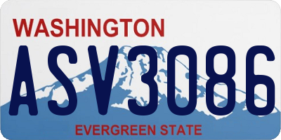 WA license plate ASV3086