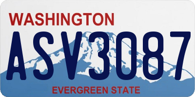 WA license plate ASV3087