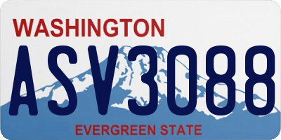 WA license plate ASV3088