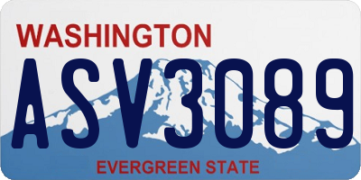 WA license plate ASV3089