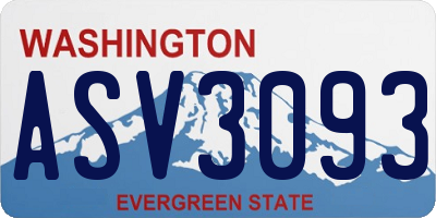 WA license plate ASV3093