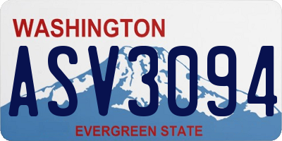 WA license plate ASV3094