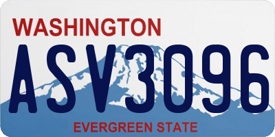 WA license plate ASV3096
