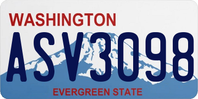 WA license plate ASV3098