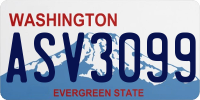 WA license plate ASV3099