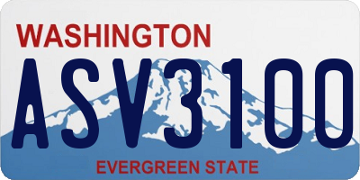 WA license plate ASV3100